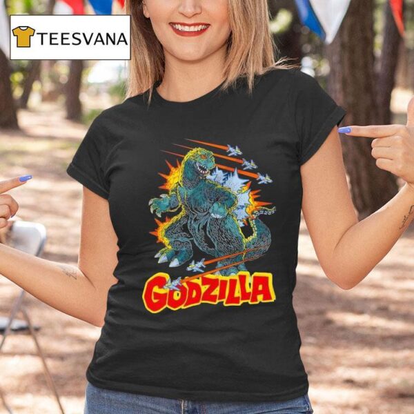 Godzilla Fights Cartoon T Shirt