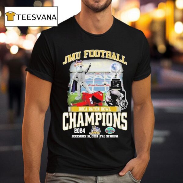 James Madison Dukes Boca Raton Bowl Champions December Fau Stadium Masco T Shirt