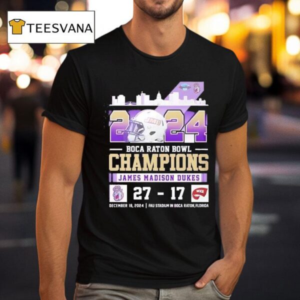 James Madison Dukes Boca Raton Bowl Champs Cheers T Shirt