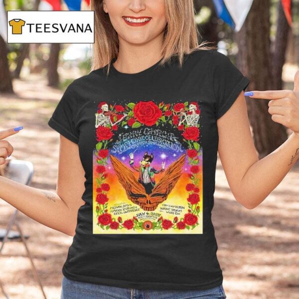 Jerry Garcia Symphonic Celebration July Tour Red Rocks Roses Skeletons T Shirt