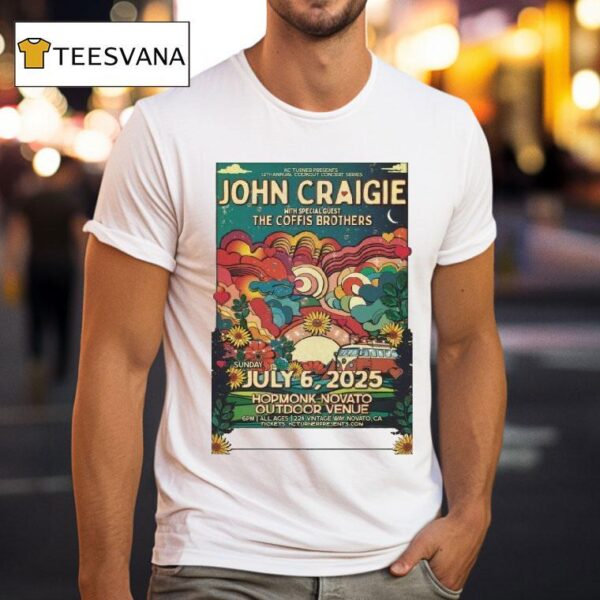 John Craigie The Coffis Brothers July In Novato Ca T Shirt
