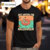 Just Waiting For Halloween Skeleton Pool Float Summerween T Shirt