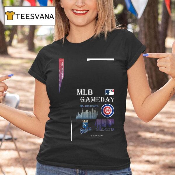 Kansas City Royals Vs Chicago Cubs Mlb Gameday Schedule Skyline City T Shirt