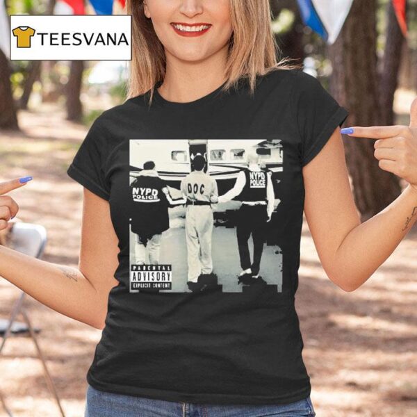 Luigi Mangione Helicopter Pad With Police Album Cover T Shirt