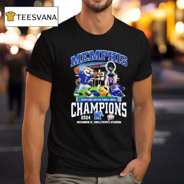 Memphis Tigers Celebration Football Frisco Bowl Champions T Shirt