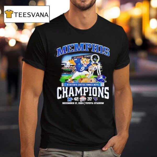 Memphis Tigers Football Scooter S Coffee Frisco Bowl Champions T Shirt