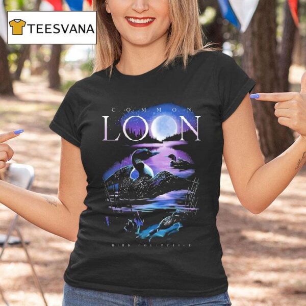 Moonlit Common Loon Bird Collective T Shirt