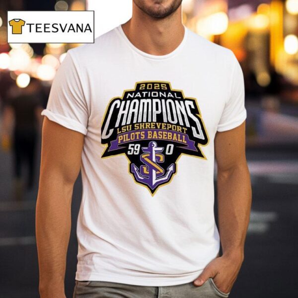 National Champions Lsu Shreveport Pilots Baseball T Shirt