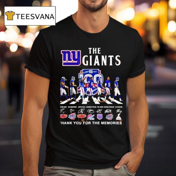 New York Giants Signatures Thank You For The Memories T Shirt