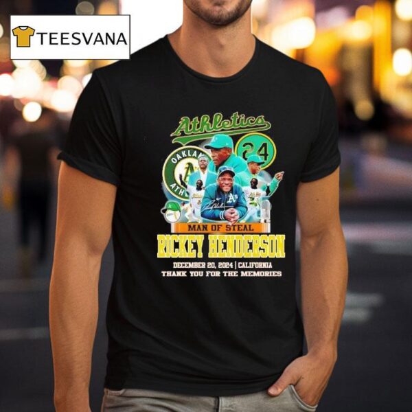 Oakland Athlerics Man Of Steal Rickey Henderson Thank You For The Memories T Shirt