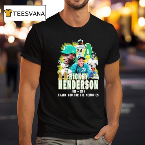 Oakland Athlerics Mlb X Rickey Henderson Thank You For The Memories T Shirt