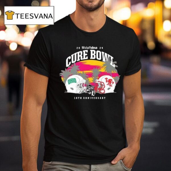 Ohio Football Staffdna Cure Bowl Pink Head To Head T Shirt