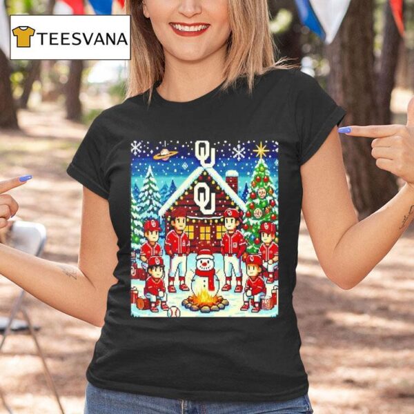 Oklahoma Sooners Baseball Legends Christmas Pixel T Shirt