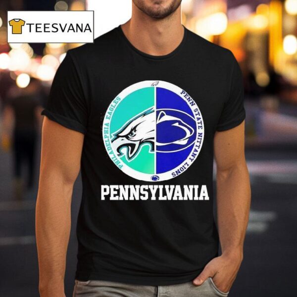 Pennsylvania Philadelphia Eagles Vs Penn State Nittany Lions Logo T Shirt
