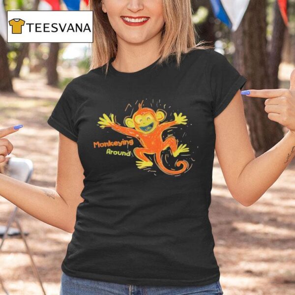 Playful Monkeying Around Color Graphic T Shirt