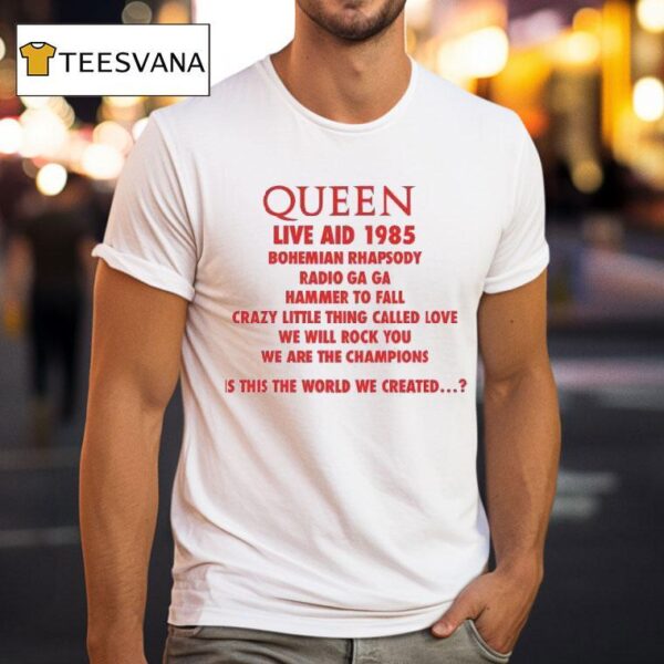 Queen Music Queen At Live Aid T Shirt
