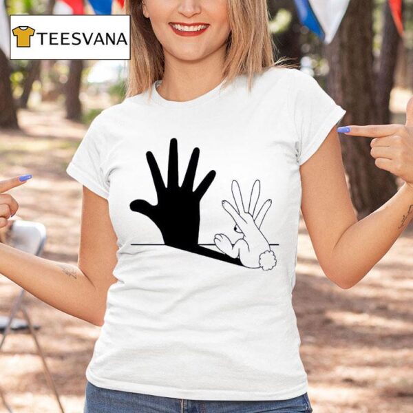 Rabbit Hand Shadow Ringer T Shirt