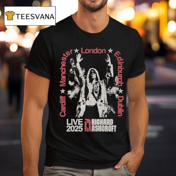 Richard Ashcroft Manchester London Edinburgh Dublin Cities Tour T Shirt