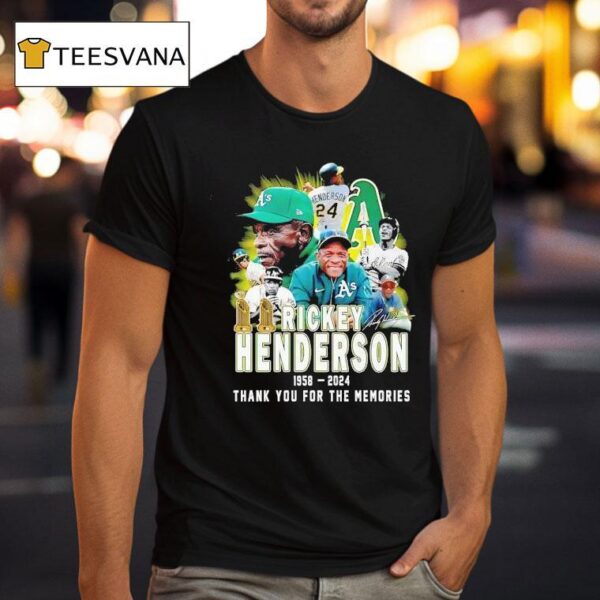 Rickey Henderson Oakland Athletics Thank You For The Memories T Shirt
