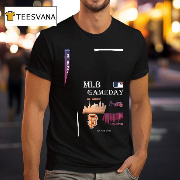San Francisco Giants Vs Atlanta Braves Mlb Gameday Schedule Skyline City T Shirt