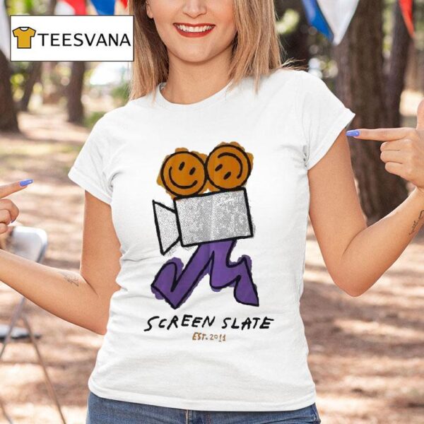 Screen Slate Projector Est Smiley T Shirt