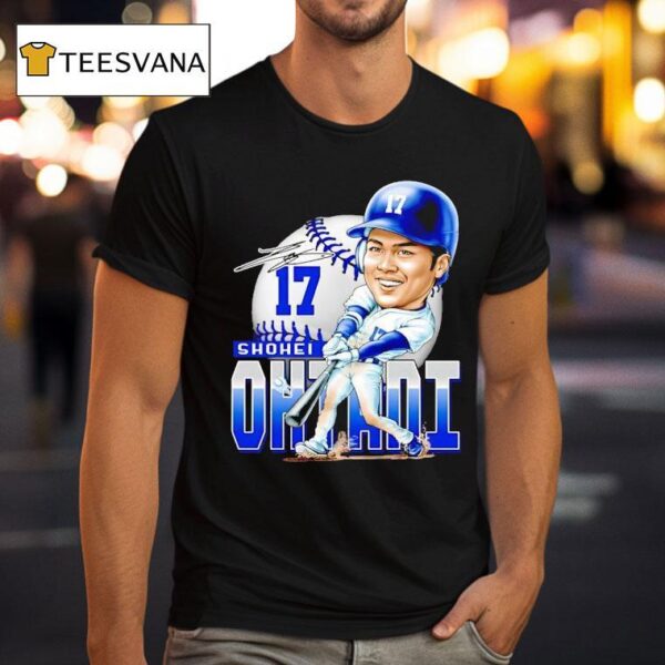 Shohei Ohtani Los Angeles Dodgers Basketball Signature Caricature T Shirt