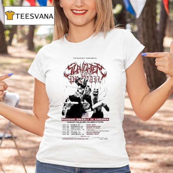 Slaughter To Prevail Tour Dates For Russian Grizzly Album In Usa Brutal Masked T Shirt