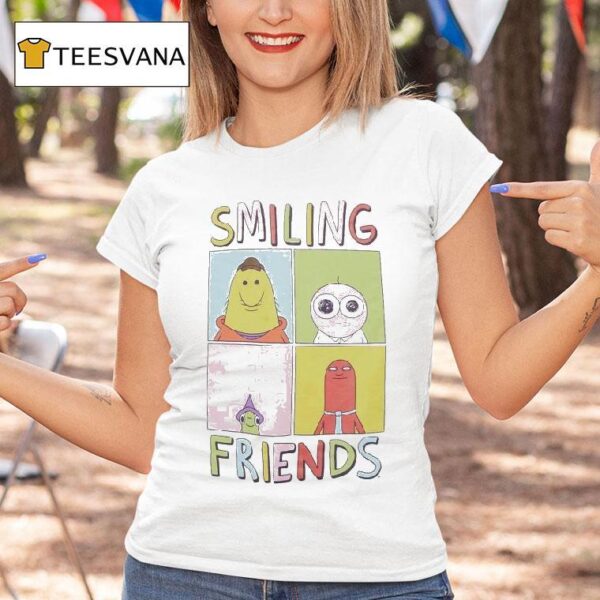 Smiling Friends Character Grid T Shirt