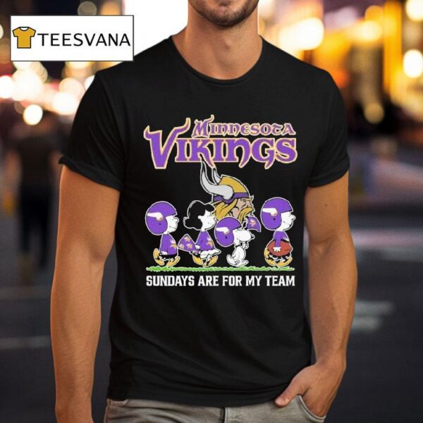 Snoopy And Charlie Brown The Peanuts Minnesota Vikings Sundays Are For My Team T Shirt