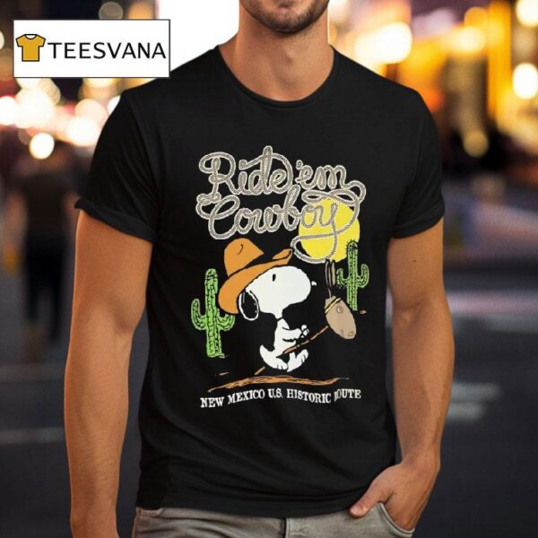 Snoopy Ride Em Cowboy New Mexico Us History Route T Shirt