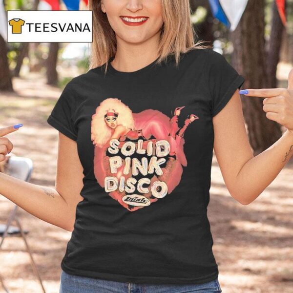 Solid Pink Disco Graphic T Shirt