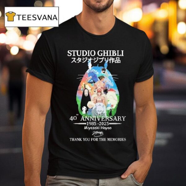 Studio Ghibli Th Anniversary Miyazaki Hayao Signatures Thank You For The Memories T Shirt
