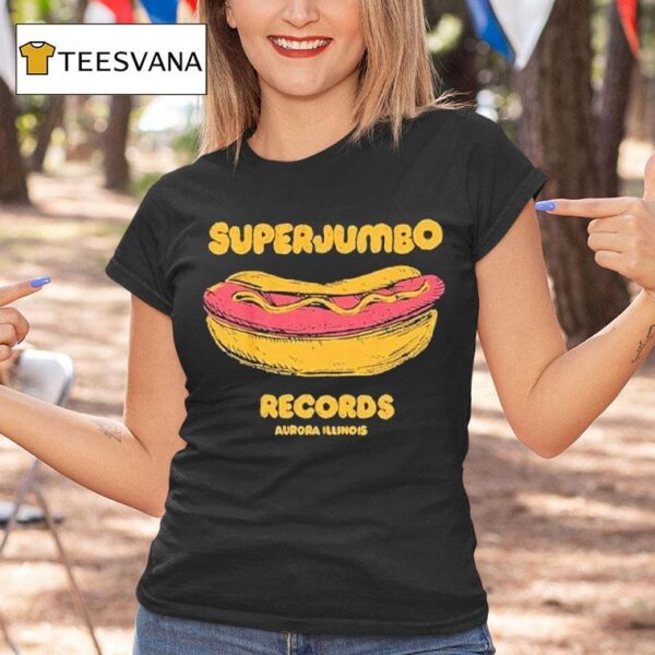 Superjumbo Records Aurora Illinois Hot Dog T Shirt
