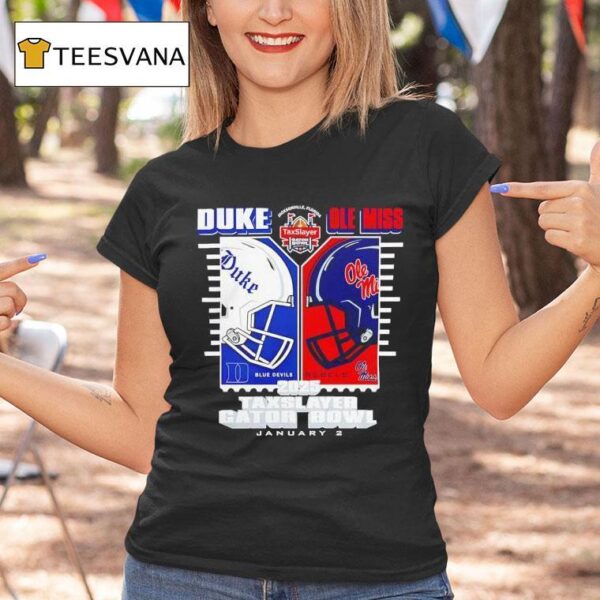 Taxslayer Gator Bowl Duke Blue Devils Vs Ole Miss Rebels Football T Shirt