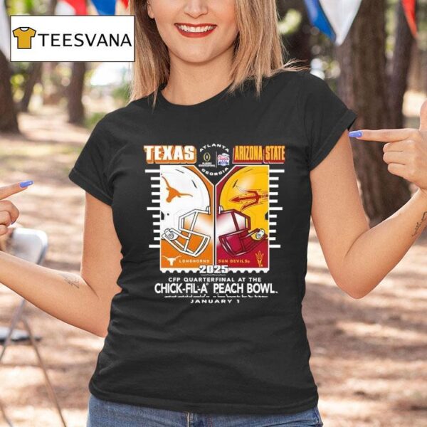 Texas Longhorn Vs Arizona State Sun Devils Cfp Quarter Final Bound Chick Fil A Peach Bowl T Shirt