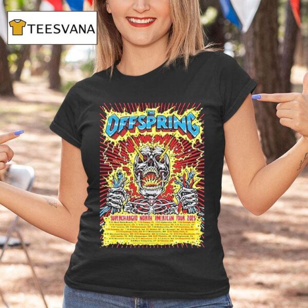 The Offspring Supercharged Tour For North America Tour Dates Featuring Skull Plug Electric Shock T Shirt