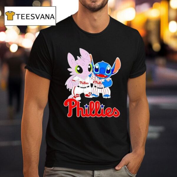 Toothless Night Fury And Stitch Philadelphia Phillies T Shirt