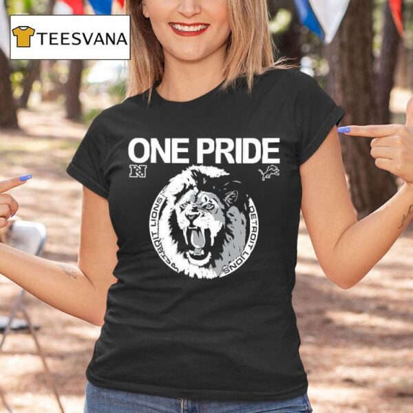 Vintage One Pride Detroit Lions Logo Masco T Shirt