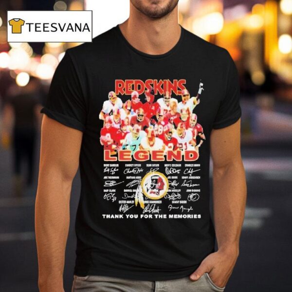 Washington Commanders Redskins Legend Thank You For The Memories Signatures T Shirt