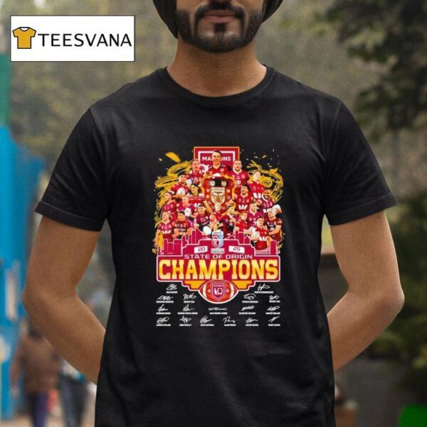 Maroons State Of Origin Champions Signatures T Shirt