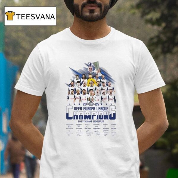 Uefa Europa League Champions Tottenham Hotspur Signatures T Shirt