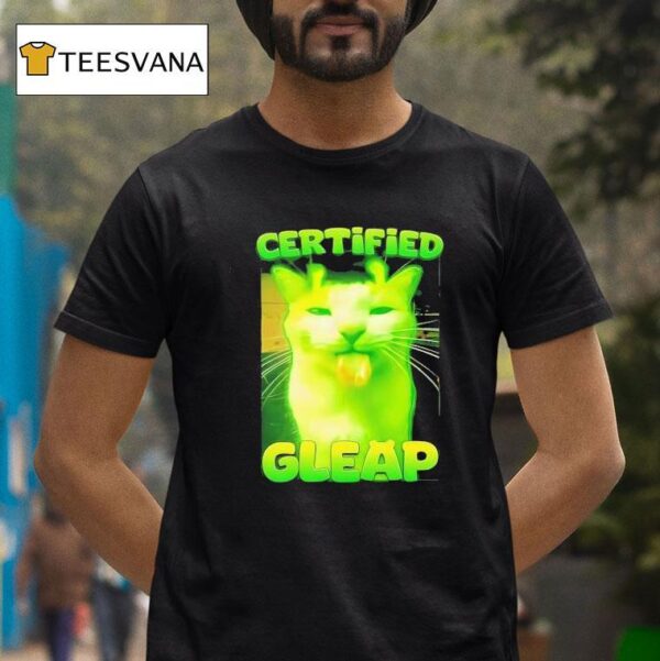 Alien Brainrot Cat Certified Gleap T Shirt