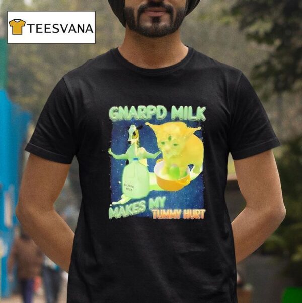 Alien Cat Brainrot Dank Gnarpd Milk Makes My Tummy Hur T Shirt