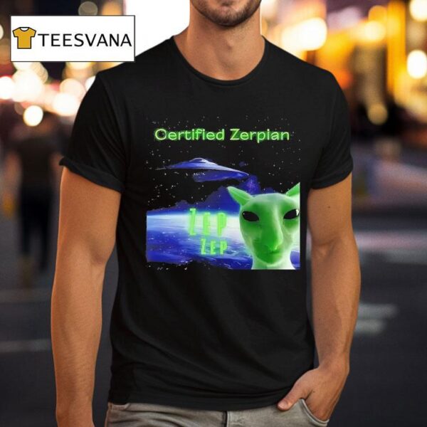 Alien Cat Certified Zerpian T Shirt