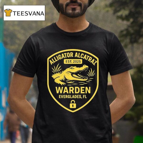 Alligator Alcatraz Warden Everglades Fl Est T Shirt