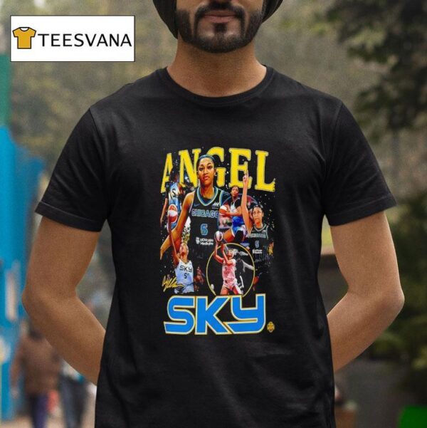 Angel Reese Chicago Sky Basketball Signature Graphic T Shirt