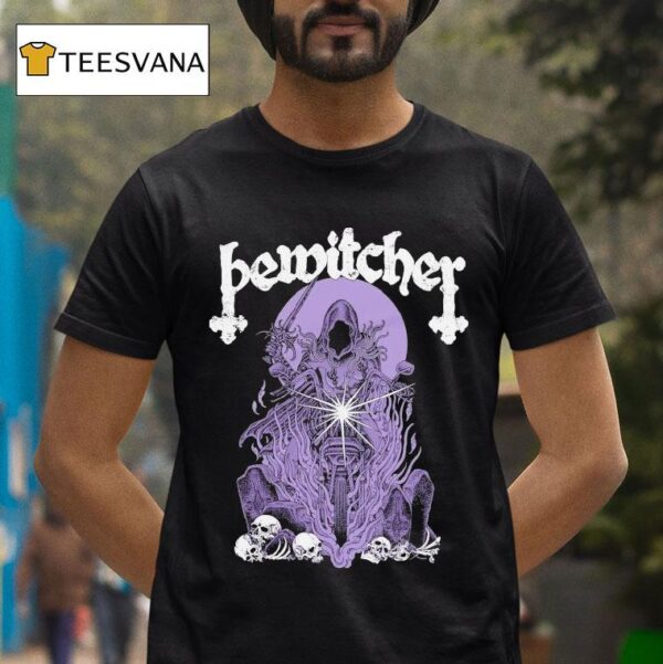 Bewitcher Biker Witch The Devil Always Mins With Rock N Roll T Shirt