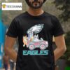 Bluey Characters Driving Philadelphia Eagles Logo T Shirt