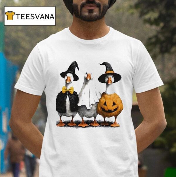 Boo Ghost Goose Witch Halloween T Shirt