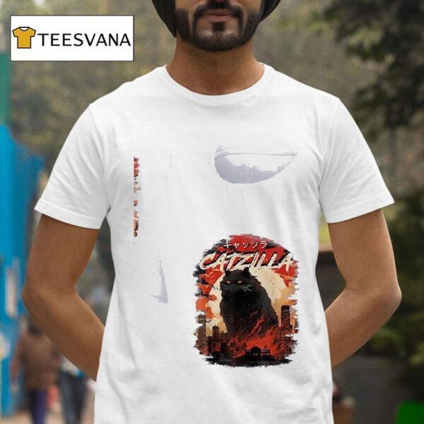 Cat Catzilla Japanese T Shirt